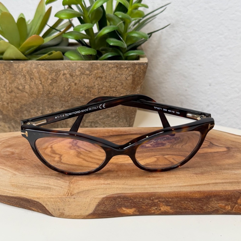 Tom Ford Eyeglasses Tortoise TF5271 Cat Eye Dark Havana Academic 49mm For Frames